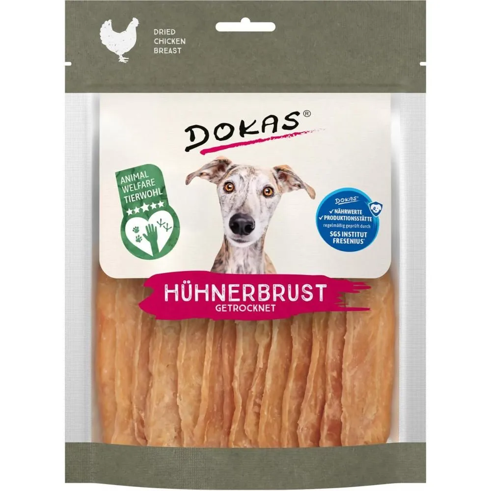 Dokas Tørret kyllingebryst 170 g - proteinrige hundesnacks